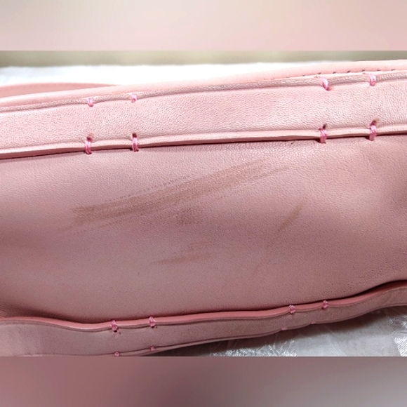 Juicy Couture Vintage Pink Leather Purse & Gold Letter J & 2 Chains - Picture 12 of 12